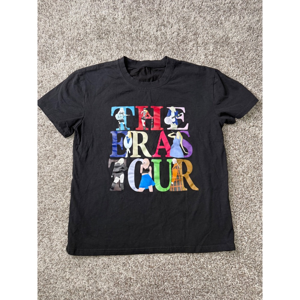 The Eras Tour Black Graphic T-Shirt Women's S/M Concert Music Tee